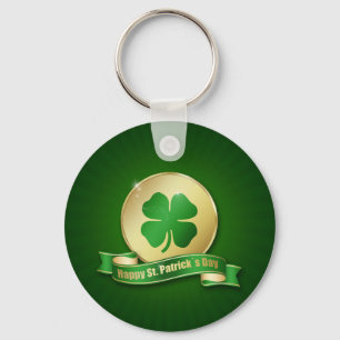 St. Patrick's Day Coin Shamrock Key Ring