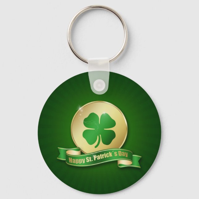 St. Patrick's Day Coin Shamrock Key Ring (Front)