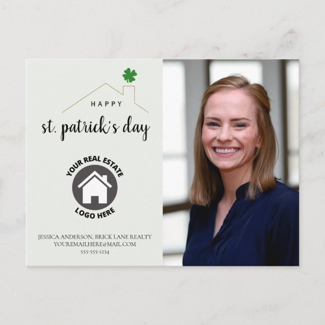 St. Patrick's Day Contact Info Realty  Postcard (Front)