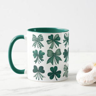 St. Patrick's Day Coquette Bows Shamrocks Mug