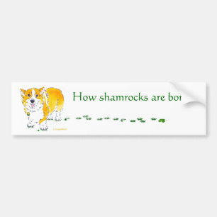 St Patrick's Day Corgi Bumper Sticker