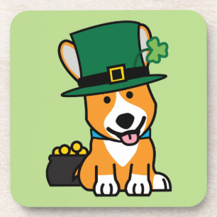 St. Patrick's Day Corgi Leprechaun Dog Puppy Doggy Coaster