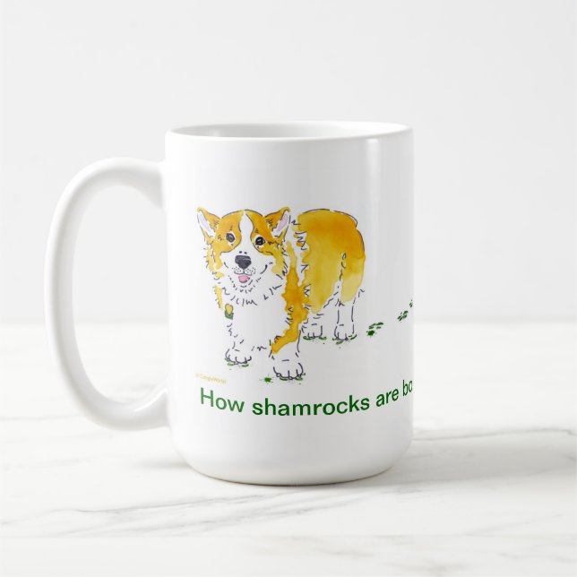 St Patrick's Day Corgi Mug (Left)