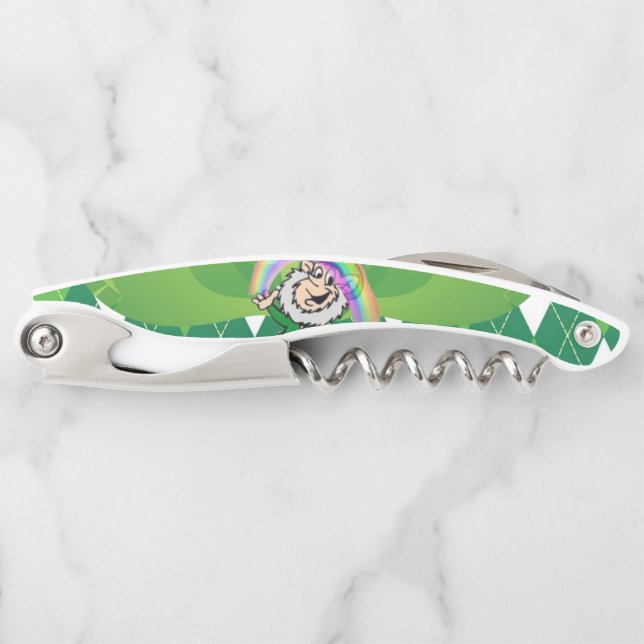 St. Patrick's Day Corkscrew Bottle Opener (Front)