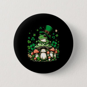 St Patricks Day Cottagecore Frog Aesthetic Under M 6 Cm Round Badge