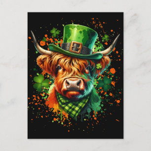 St. Patrick's Day Cow Postcard