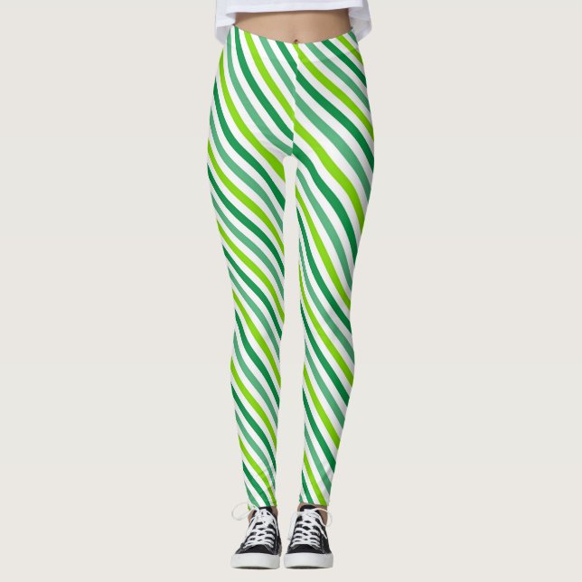 St. Patrick's Day Cross Stripes Pattern-54602 Leggings (Front)