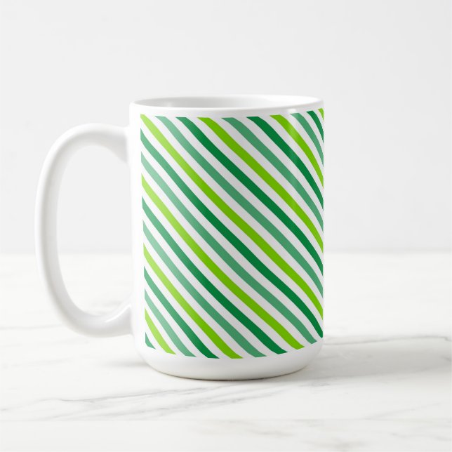 St. Patrick's Day Cross Stripes Pattern Coffee Mug (Left)