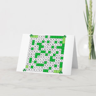 St Patrick's Day Crossword on Card