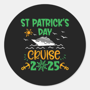 St Patricks Day Cruise Squad 2025 Funny Family Mat Classic Round Sticker