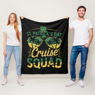 St Patrick's Day Cruise Squad Family Matching Fleece Blanket