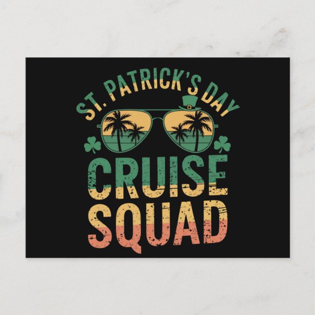 St Patrick's Day Cruise Squad Funny Family Matchin Postcard (Front)