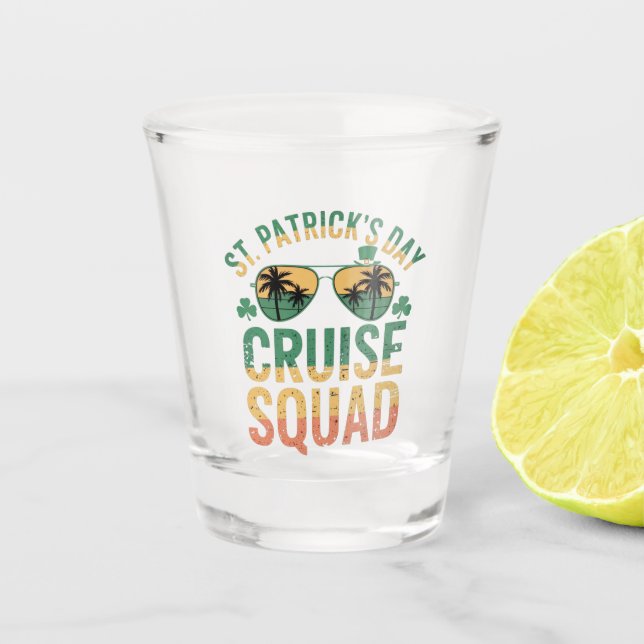 St Patrick's Day Cruise Squad Funny Family Matchin Shot Glass (Front)