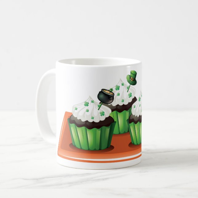 St Patricks Day Cupcakes Coffee Mug (Front Left)
