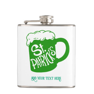 St.Patrick's Day Custom Flask Green Beer Mug
