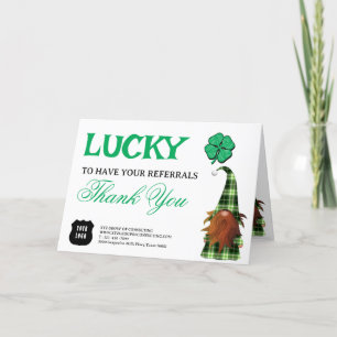 St. Patrick's Day Custom Logo Business Referral Thank You Card