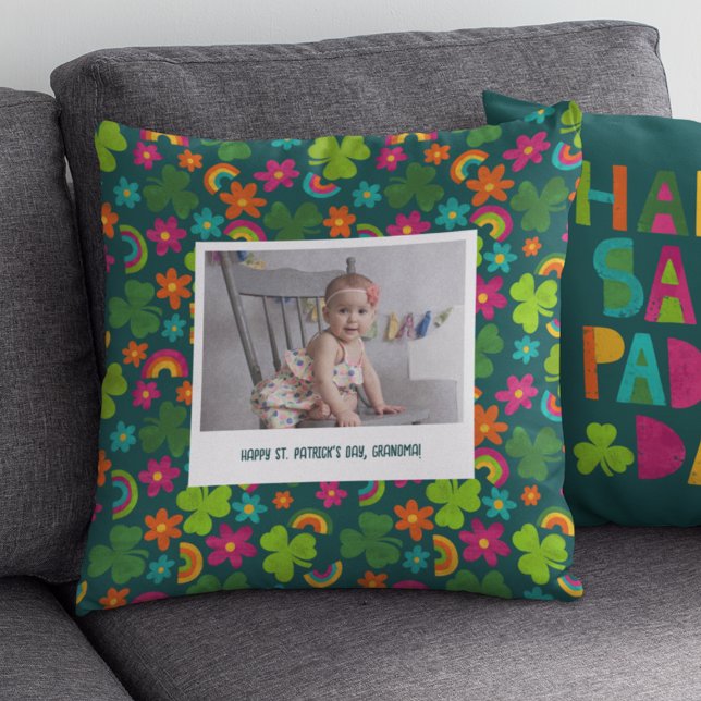 St. Patrick's Day Custom Message and Photo Cushion (Creator Uploaded)