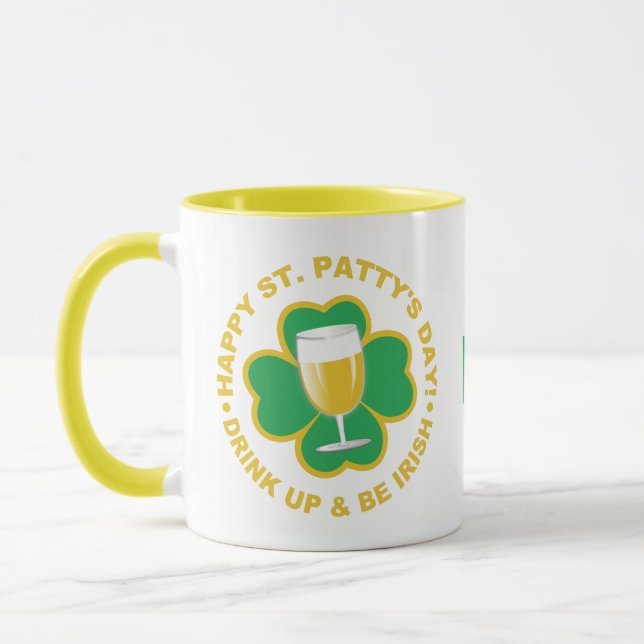 St. Patrick's Day custom monogram mugs (Left)