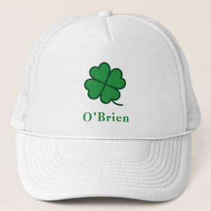 St. Patrick's Day Custom Name Clover Design Trucker Hat