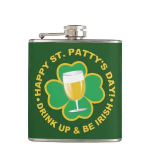 St. Patrick's Day custom name flask