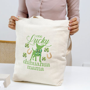 St. Patrick's Day Custom Photo Chihuahua Mum Tote Bag