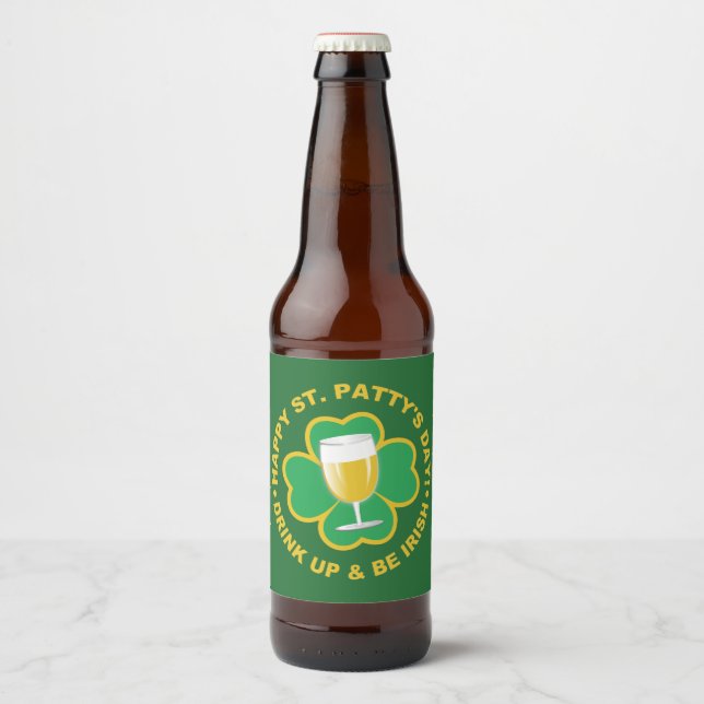 St. Patrick's Day custom text beer labels (Front)