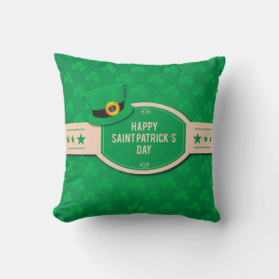 St Patrick's Day cute green pattern irish clover Cushion