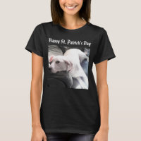 St. Patrick's Day Cute Lazy White Dog Resting