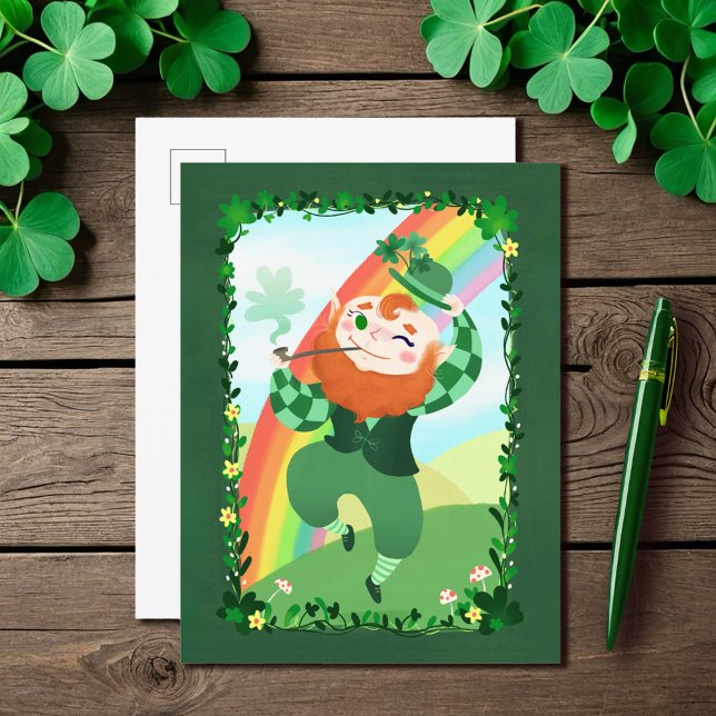 St. Patrick's Day Cute Leprechaun Postcard (Creator Uploaded)