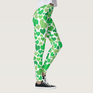 St. Patrick's Day Cute Lucky Green Hearts Fashion Leggings