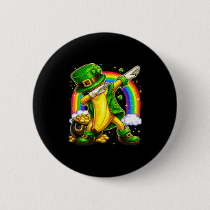 St patricks day dabbing banana leprechaun design  6 cm round badge
