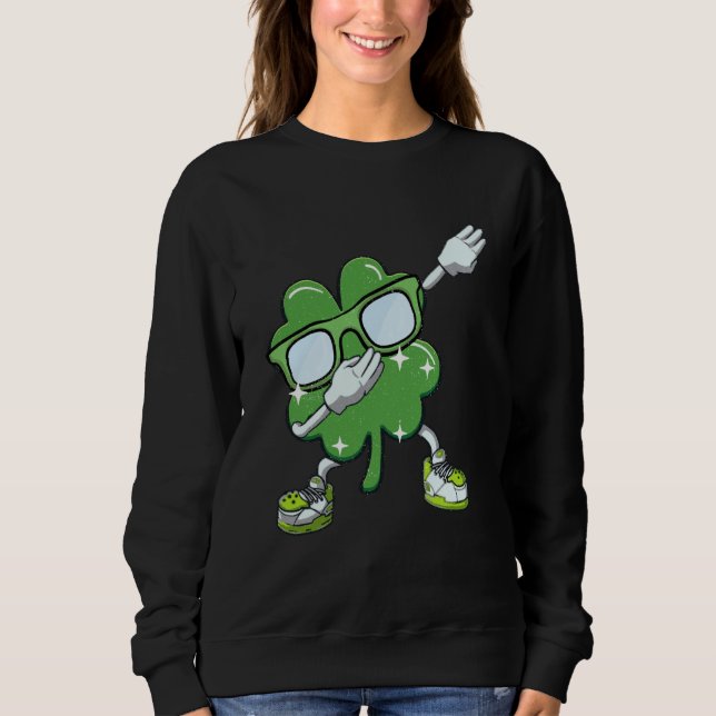St Patricks Day Dabbing C Boys Girls Dab Dance Sweatshirt (Front)