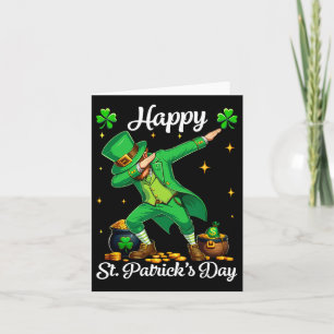 St Patricks Day Dabbing Leprechaun Boys Happy St P Card