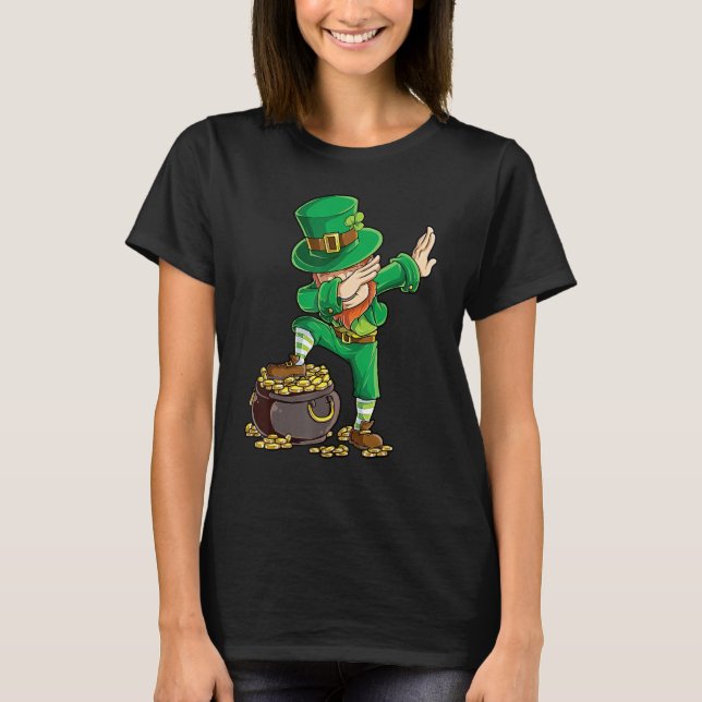 St Patricks Day Dabbing Leprechaun Boys Men Funny  T-Shirt (Front)
