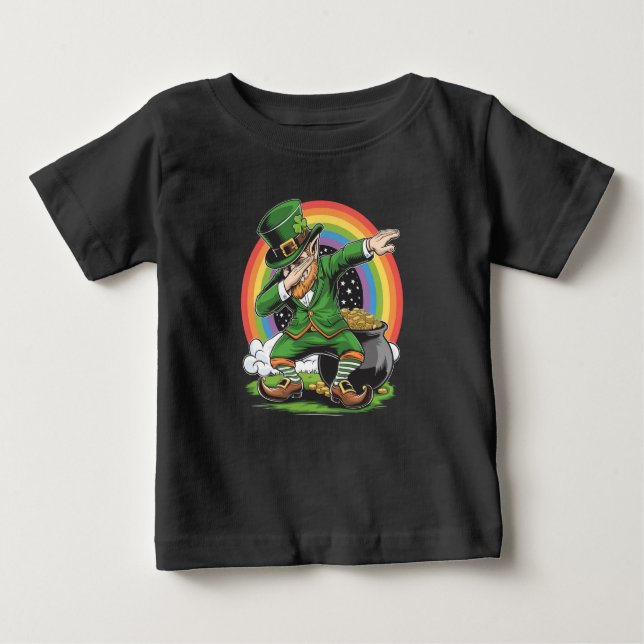St Patricks Day Dabbing Leprechaun Dab Dance  Baby T-Shirt (Front)