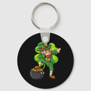 St Patricks Day Dabbing Leprechaun Irish Boys Girl Key Ring