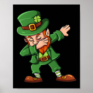St Patricks Day Dabbing Leprechaun Irish Boys Girl Poster
