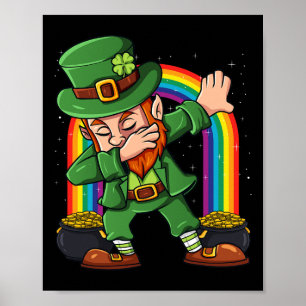 St Patricks Day Dabbing Leprechaun Irish Boys Girl Poster