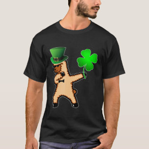 St Patricks Day Dabbing Llama Shamrock T-Shirt