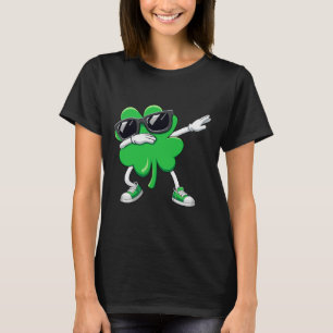 St Patricks Day Dabbing Shamrock Funny Boys Girls  T-Shirt