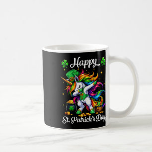 St Patricks Day Dabbing Unicorn Girls Happy St Pad Coffee Mug