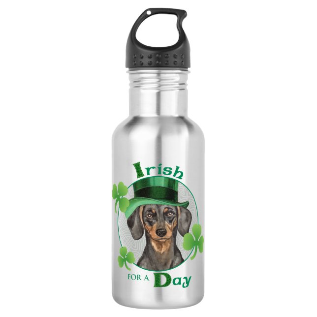 St. Patrick's Day Dachshund 532 Ml Water Bottle (Front)