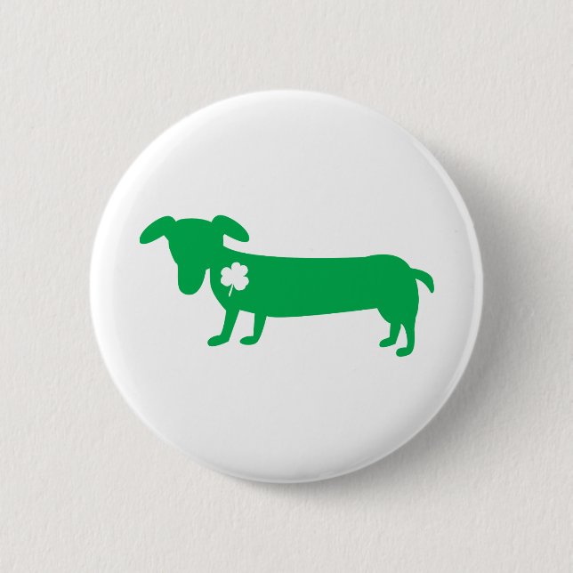 St. Patrick's Day Dachshund 6 Cm Round Badge (Front)