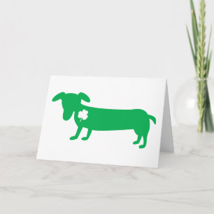 St Patrick's Day Dachshund Card