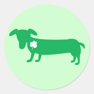 St. Patrick's Day Dachshund Classic Round Sticker
