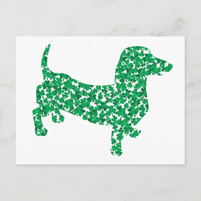 St. Patrick's Day Dachshund Postcard (Front)