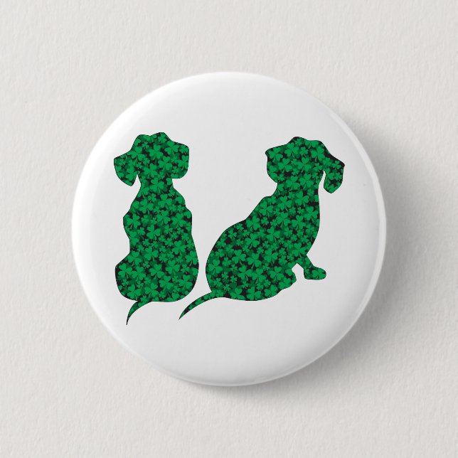 St. Patrick's Day Dachshunds 6 Cm Round Badge (Front)