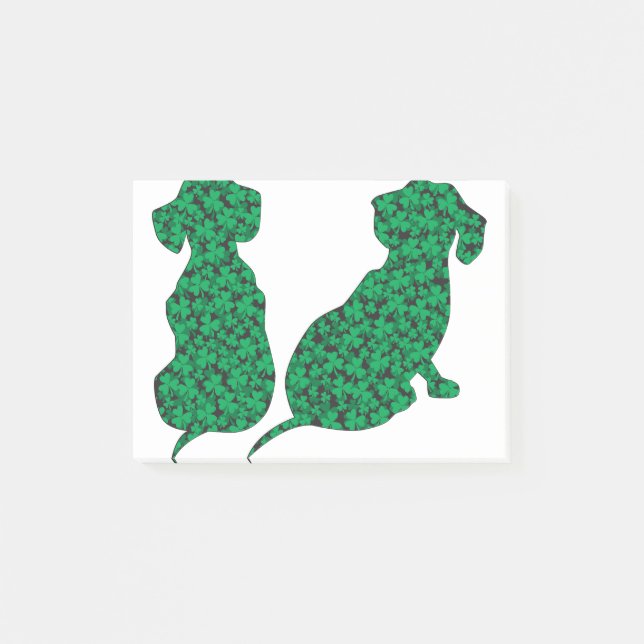 St. Patrick's Day Dachshunds Post-it Notes (Front)