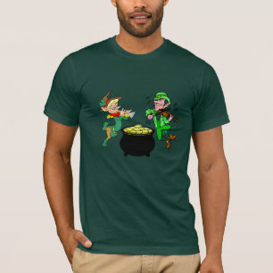 St. Patrick's Day Dancing Leprechauns 'Round a Pot T-Shirt