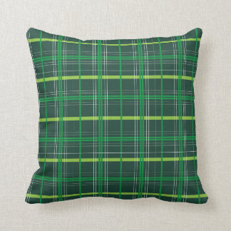 St. Patrick's Day Dark Green Plaid Cushion